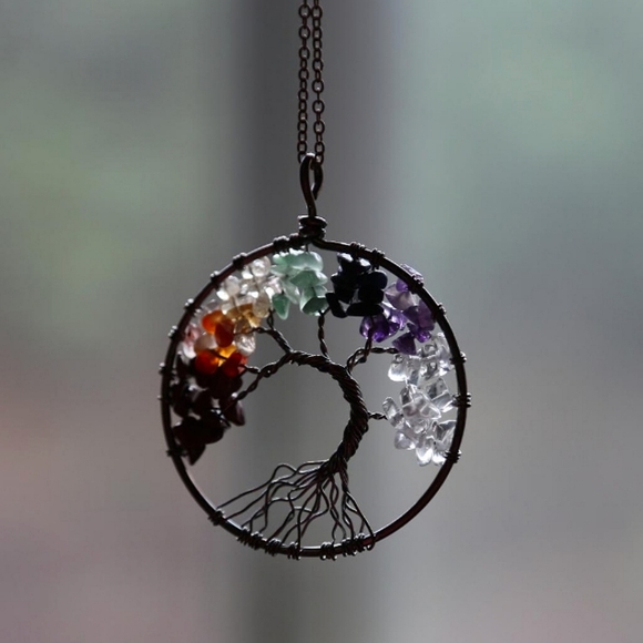 10 Ciondoli Albero Della Vita In Quarzo Rosa, Amuleti Reiki Chakra, Pietre Naturali - Foto 3